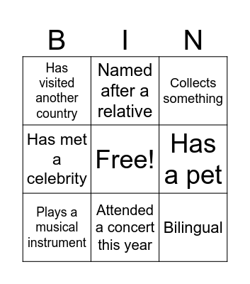 225 Bingo Card