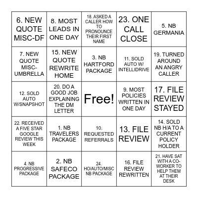 Brown & Brown VA NB Bingo Card