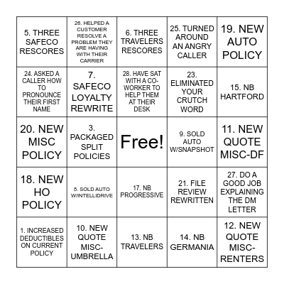 Brown & Brown VA FR Bingo Card