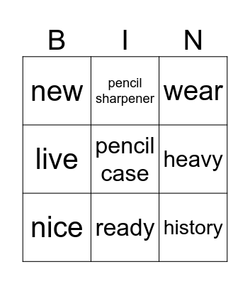 unit 1 getting started Bingo Card