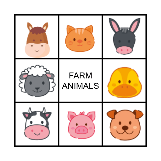 Old Macdonald Bingo Card