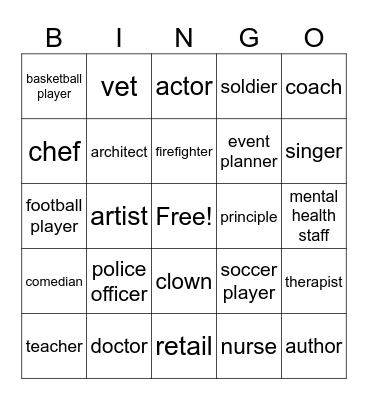 Career Counseling Bingo Card