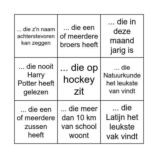 Bingo Card