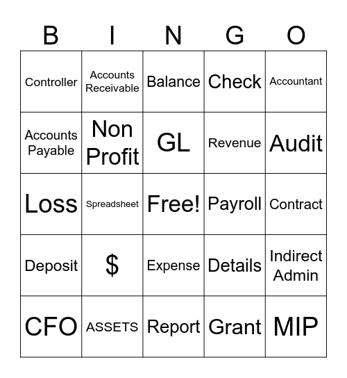 TPCP Fiscal Bingo Card