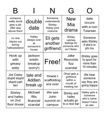 fall 2024 bingo Card