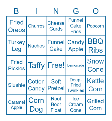 Texas State Fair Bingo Card