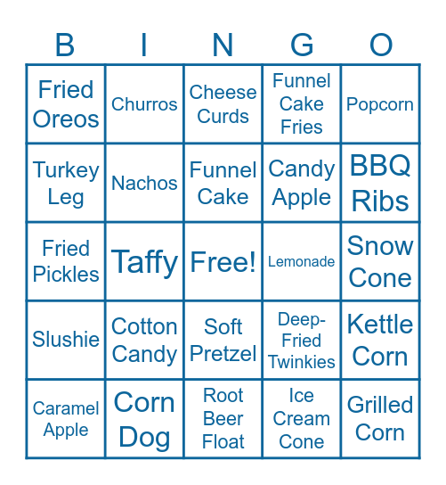 Texas State Fair Bingo Card