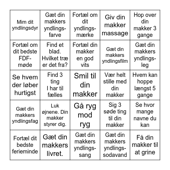 FDF Bingo Card