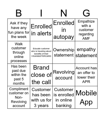 Scavenger Hunt Bingo Card