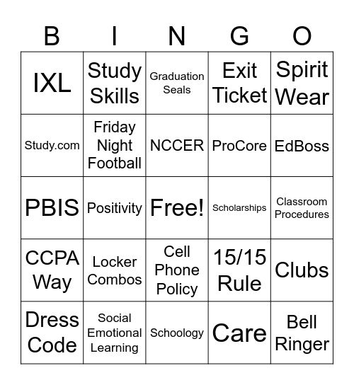 2024 CCPA Way Bingo Card