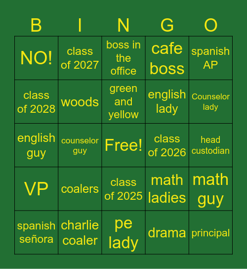 CCT Bingo Card