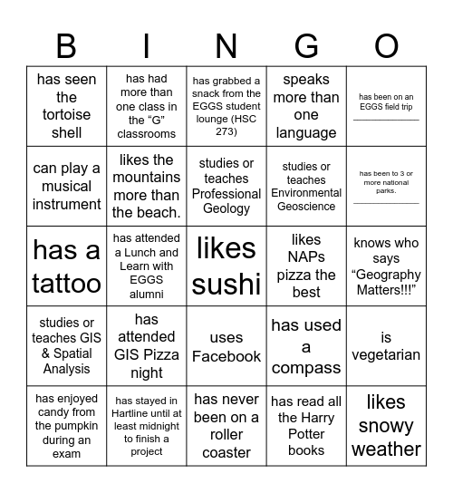 EGGS Get to Know You Bingo Card
