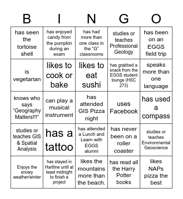 EGGS Get to Know You Bingo Card