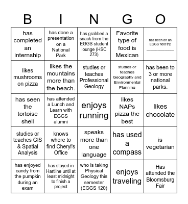 EGGS Get to Know You Bingo Card