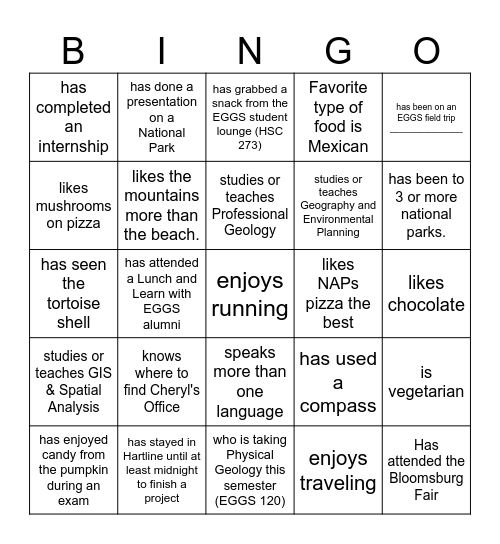 EGGS Get to Know You Bingo Card