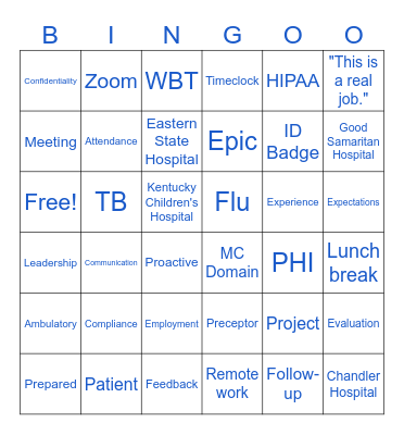 MHA APP Bingo Card