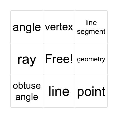 geometry bingo Card