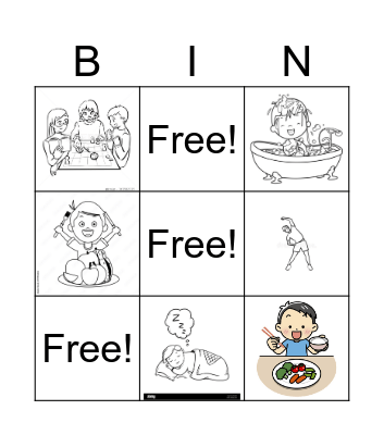 Healthy habits Bingo Card