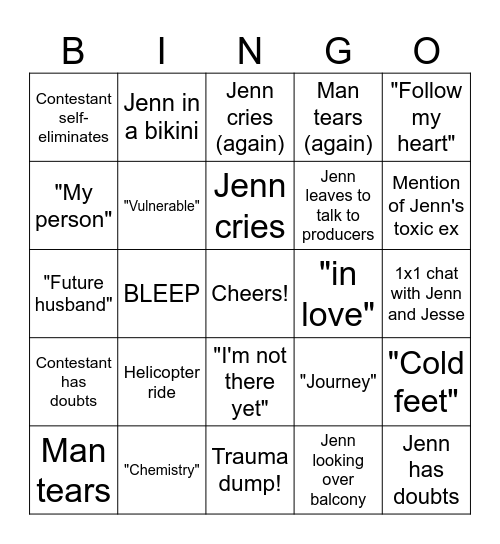 WEEK 8: FANTASY SUITES Bingo Card