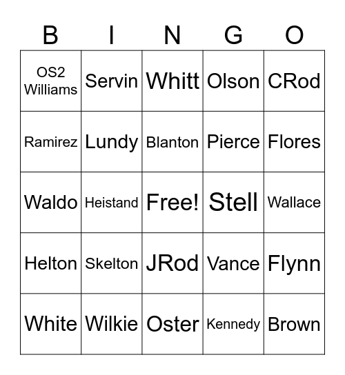 WGD Bingo Card