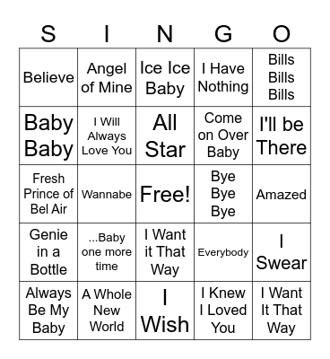 All Hands Activity Bingo Card