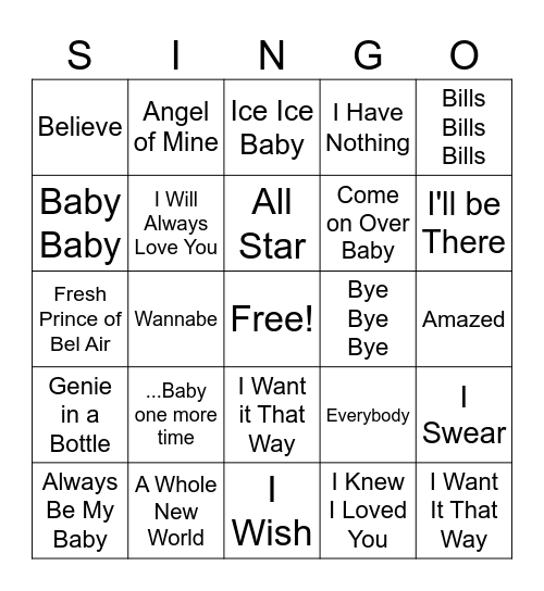 All Hands Activity Bingo Card