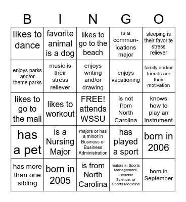 NexGen Bingo Card