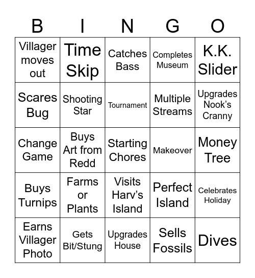 Dagnel AC Challenge Bingo Card