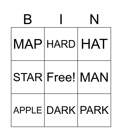 PRONUNCIATION BINGO Card