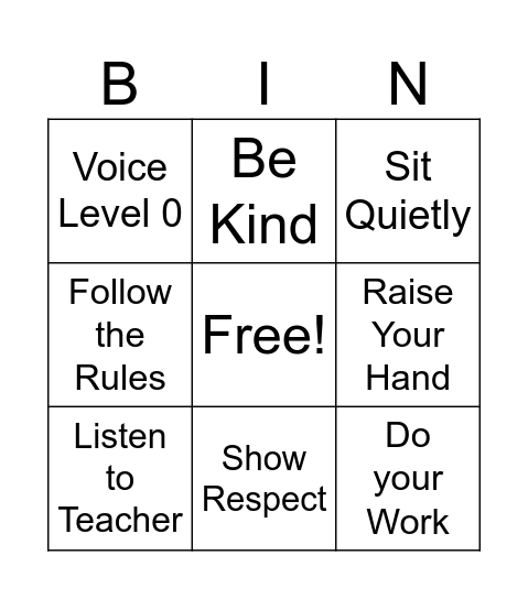 Respectful Listening & Responding Bingo Card