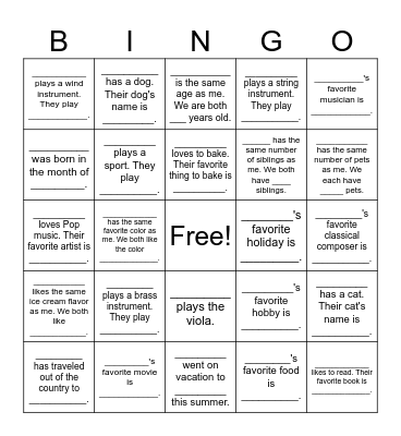 Bingo Card