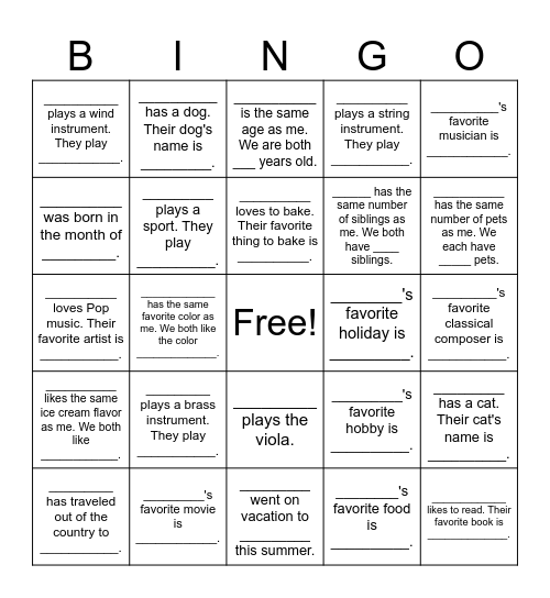 Bingo Card