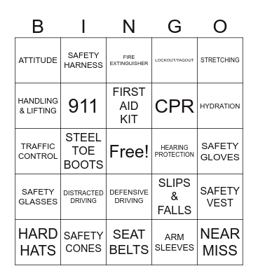 SAFETY BINGO Card