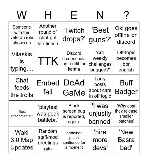 BBR English Bingo Card