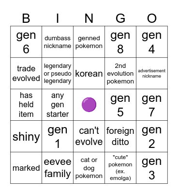 surprise trade Bingo Card
