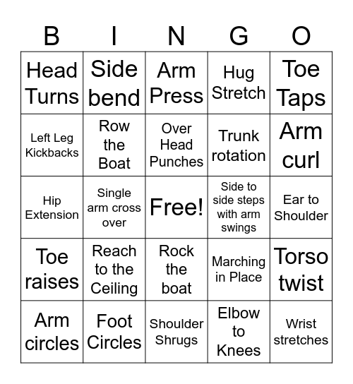 Bingocize Bingo Card