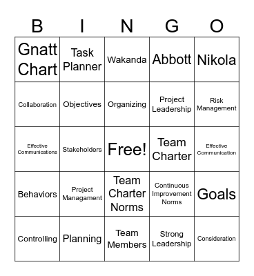 Project Management Essentials BINGO Card