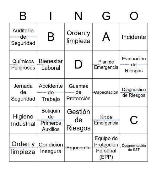 SAFETY WEEK Bingo Card