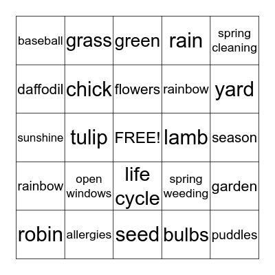 SPRING  BINGO Card