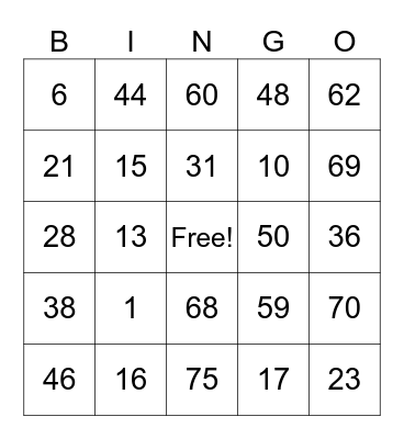 Untitled 1Bingo Card