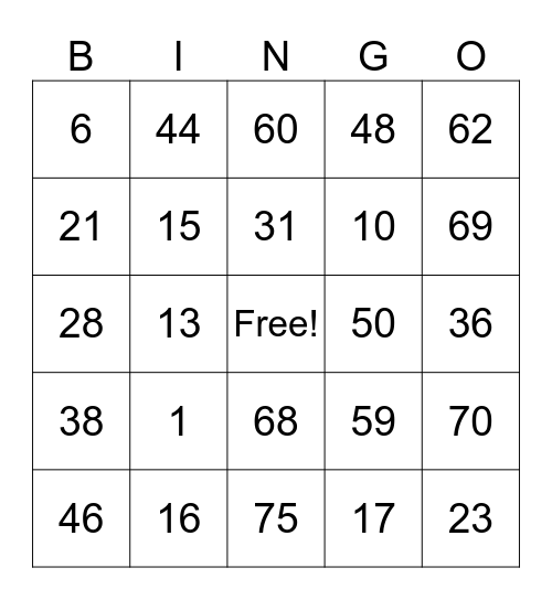 Untitled 1Bingo Card