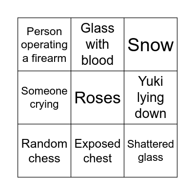 Vampire Knight S2 OP / ED Bingo Card