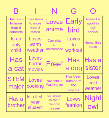 Black Affinity Housing Bingo Card