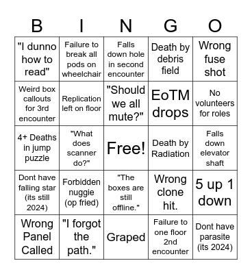 Deep Stone Crypt Bingo Card