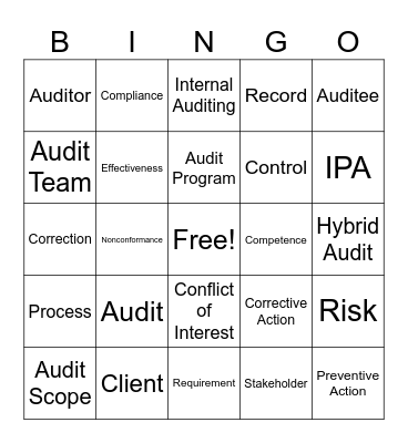 August IPA 1:1 Bingo Card