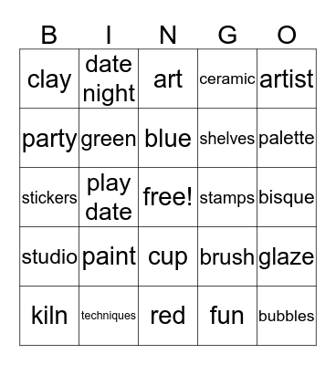 Color Me Mine Bingo!  Bingo Card