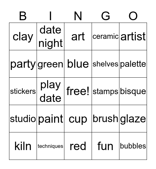 Color Me Mine Bingo!  Bingo Card