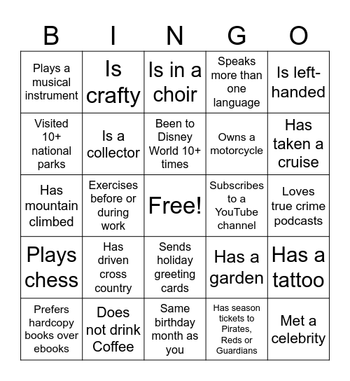 Together We Can Bingo Card