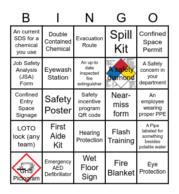 Safety Hazard BINGO Card