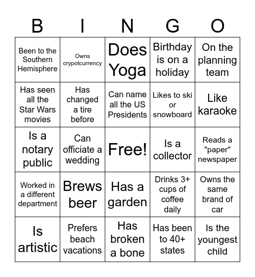 Together We Can Bingo Card